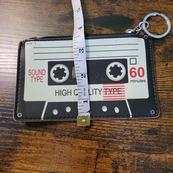 Cassette Tape Cutout Cartoon Coin Purse with Key Chain - Picture 5 of 5